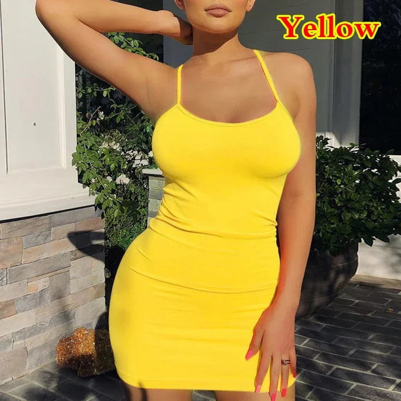 WomensOneStopShop™ Women Spaghetti Strap Mini Dress