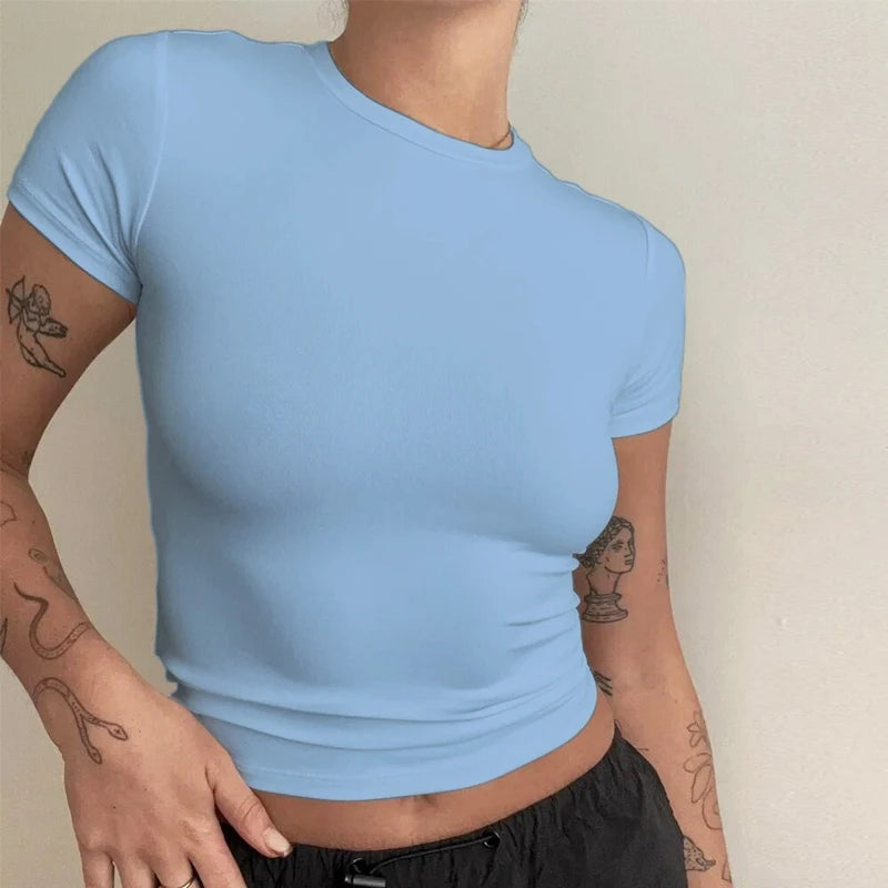WomensOneStopShop™ Woman Short Sleeve T-shirt Slim Fit