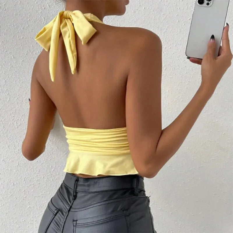 WomensOneStopShop™ Women Sexy Tight Fitting Deep V-neck Top