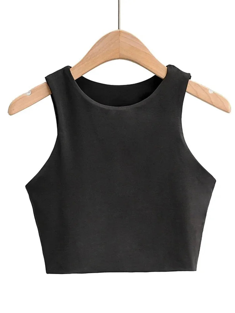 WomensOneStopShop™ Women Sexy Slim Tops O-neck Sleeveless