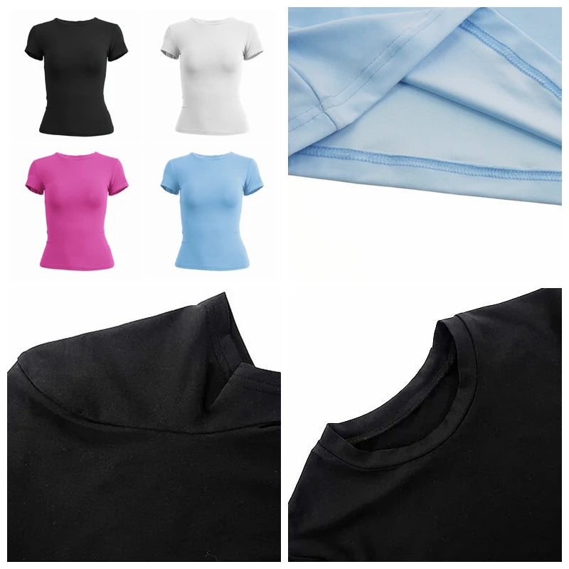 WomensOneStopShop™ Woman Short Sleeve T-shirt Slim Fit