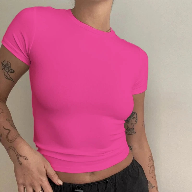WomensOneStopShop™ Woman Short Sleeve T-shirt Slim Fit