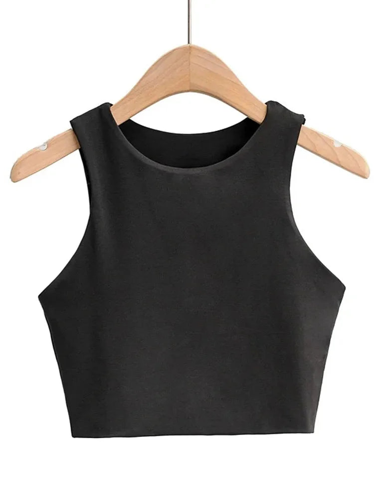 WomensOneStopShop™ Women Sexy Slim Tops O-neck Sleeveless