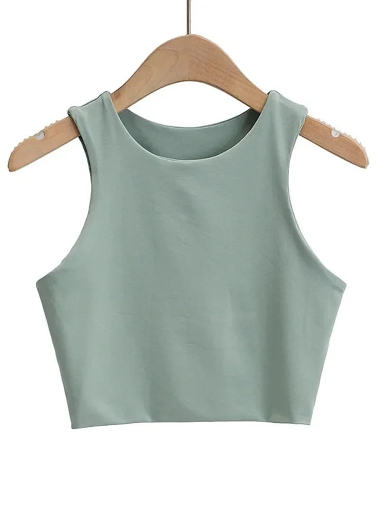 WomensOneStopShop™ Women Sexy Slim Tops O-neck Sleeveless