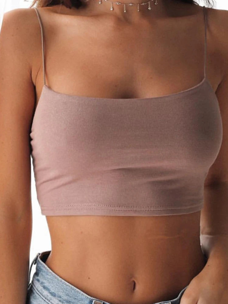 WomensOneStopShop™ Sexy Tank Top Black Halter Crop Tops