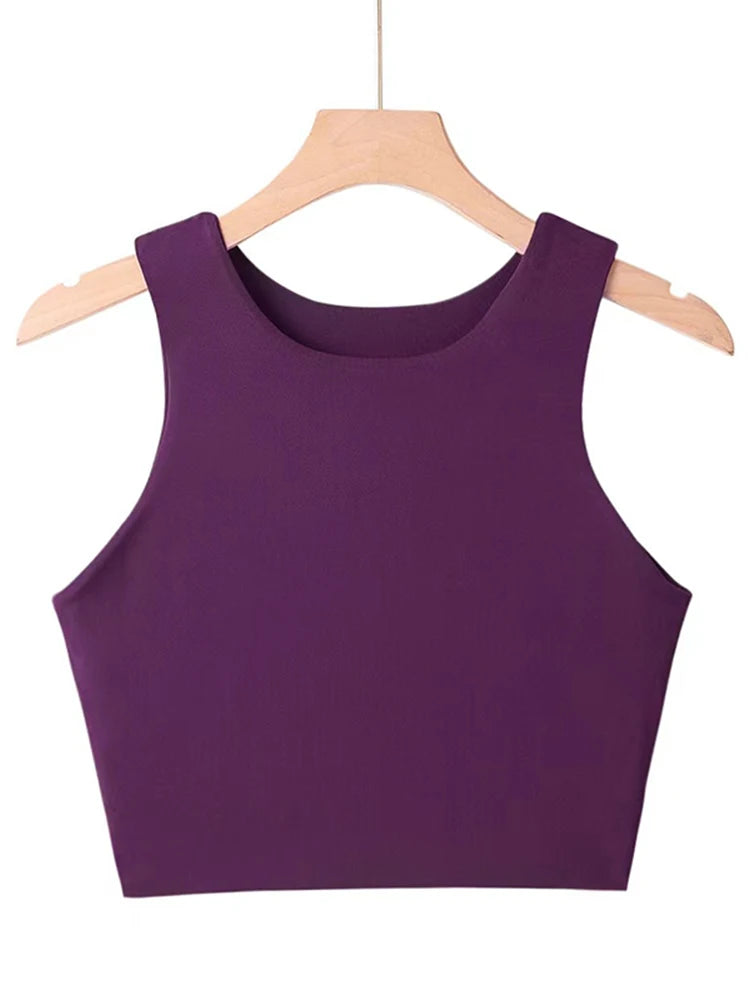 WomensOneStopShop™ Women Sexy Slim Tops O-neck Sleeveless