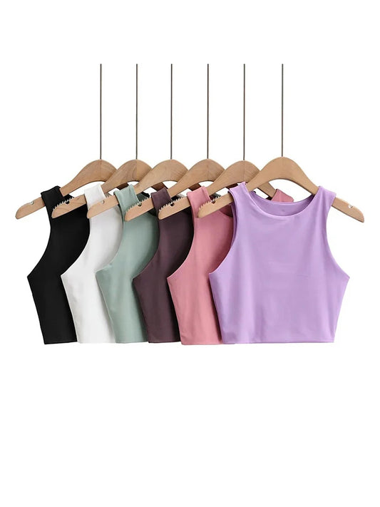 WomensOneStopShop™ Women Sexy Slim Tops O-neck Sleeveless