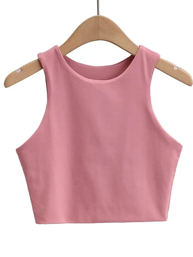 WomensOneStopShop™ Women Sexy Slim Tops O-neck Sleeveless